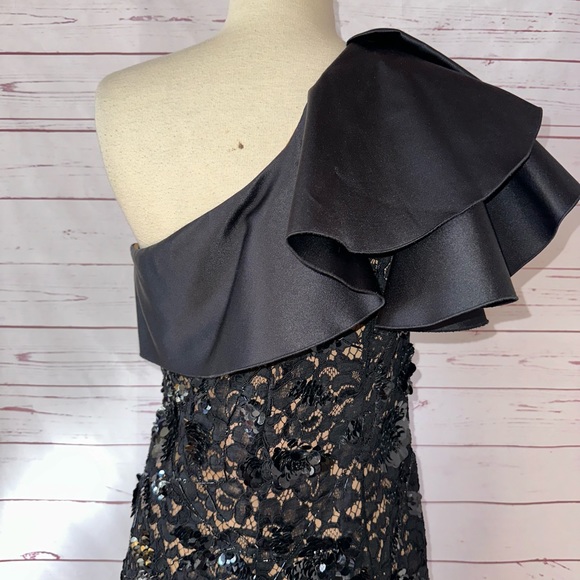 NWT MICHAEL KORS COLLECTION Beaded one shoulder party dress black AUTHENTIC NEW - Picture 7 of 16